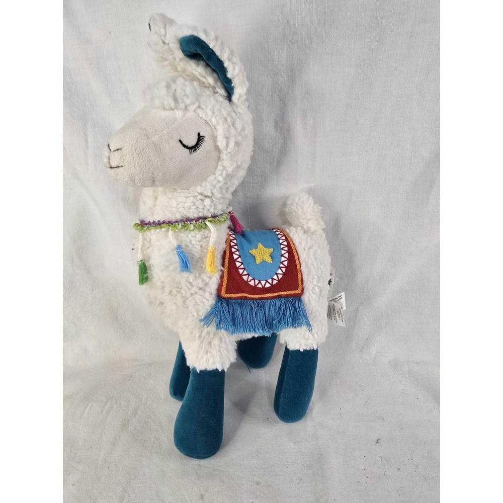 Pier 1 Imports White Sherpa Llama Plush Tassel Boho Stuffed Animal SKU 3702495